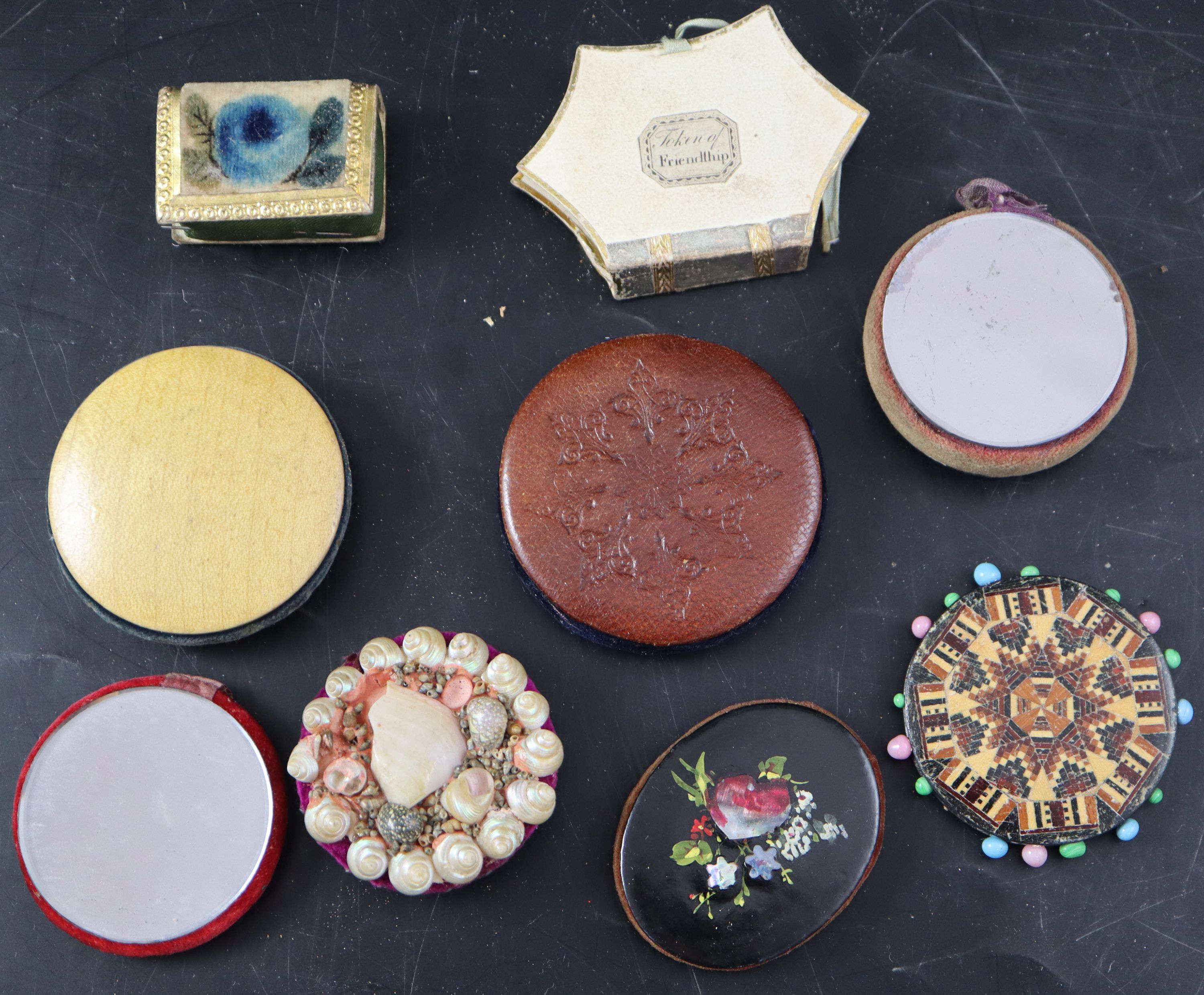 Ten assorted 19th century pin cushions